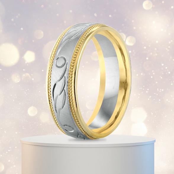 two-colour gold wedding rings
